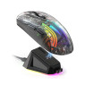 ATTACK SHARK X2 Pro Wireless Gaming Mouse with RGB Charging Dock,Tri-Mode PC Gaming Mice 2.4G/Bluetooth/Wired,Noiseless Mouse RGB Backlit,Transparent Shell,PixArt 3212 4000 DPI,for Win/MAC,Black